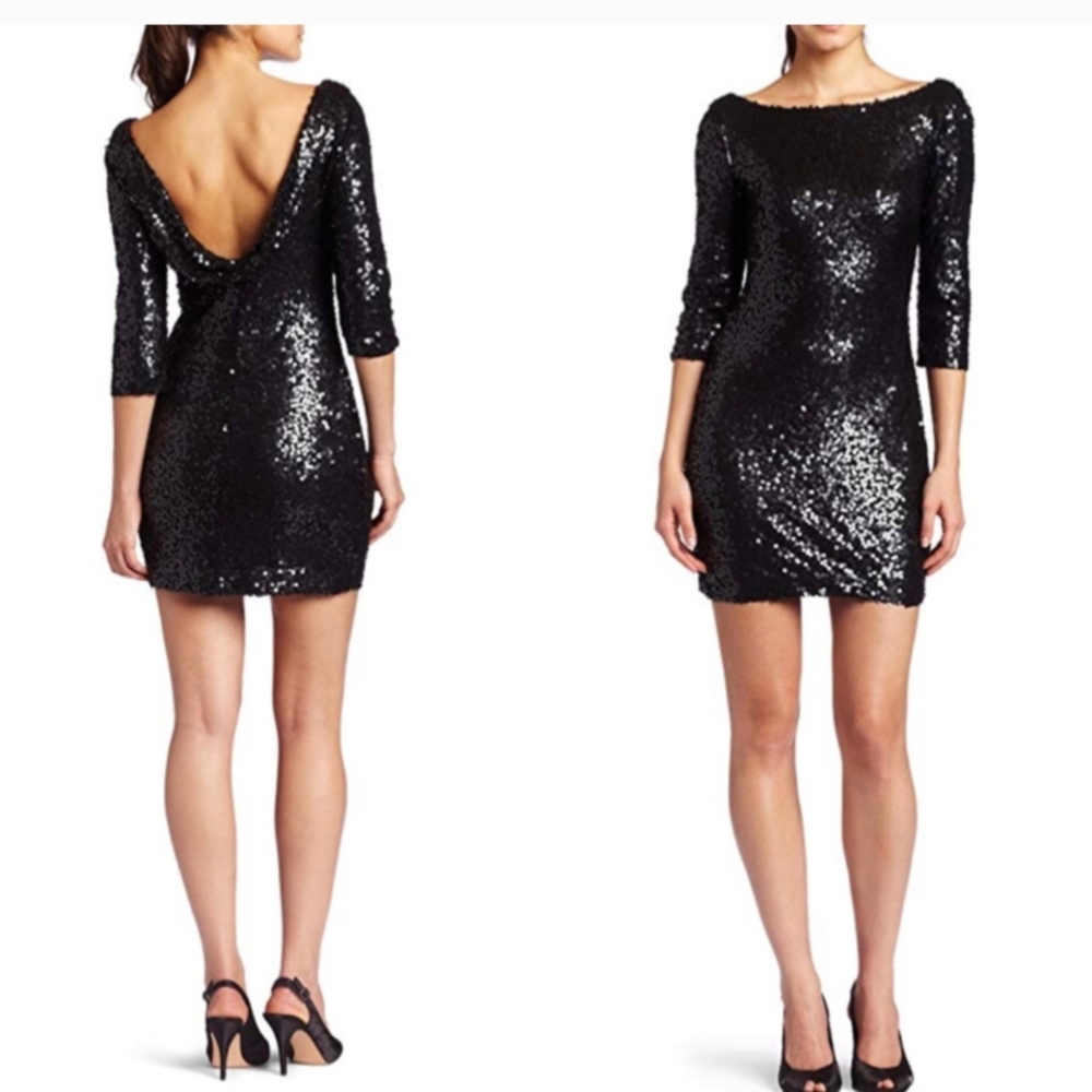 Elegant Black Sequin Dress